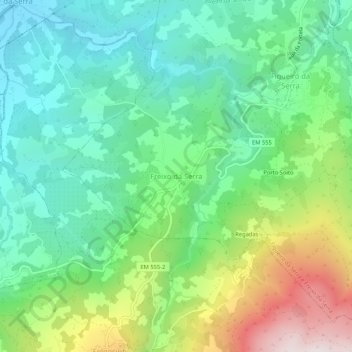 Topografische Karte Freixo da Serra, Höhe, Relief