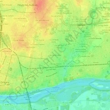 Topografische Karte Clos Notre-dame, Höhe, Relief