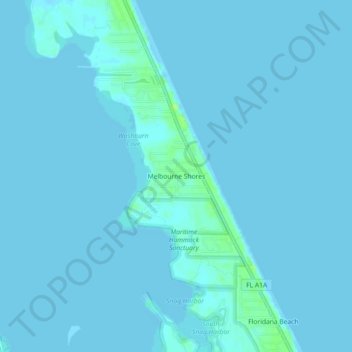 Topografische Karte Melbourne Shores, Höhe, Relief