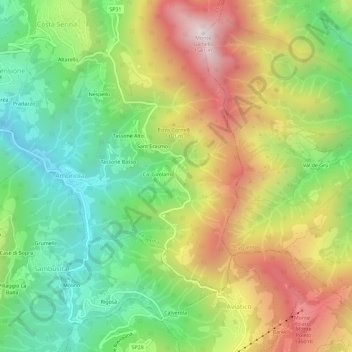 Topografische Karte Trafficanti, Höhe, Relief