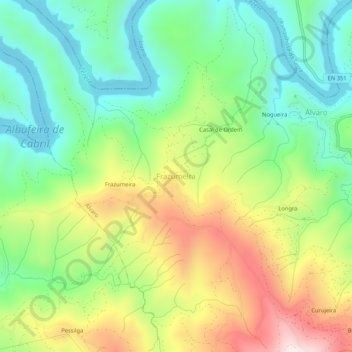 Topografische Karte Frazumeira, Höhe, Relief