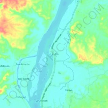 Topografische Karte Lal-lo, Höhe, Relief