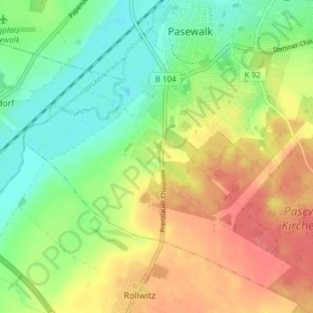 Topografische Karte Ruhleben, Höhe, Relief