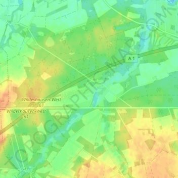 Topografische Karte Aumühle, Höhe, Relief