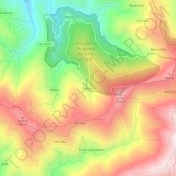 Topografische Karte Enxudro, Höhe, Relief