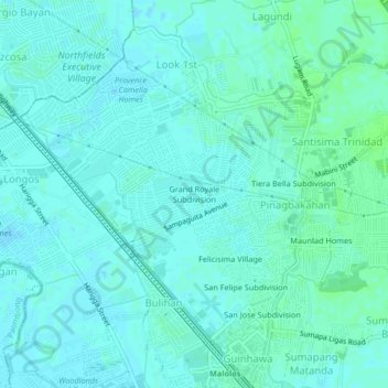 Topografische Karte Grand Royale Subdivision, Höhe, Relief