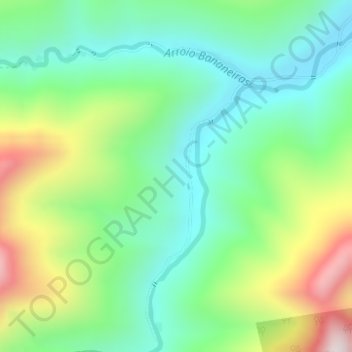 Topografische Karte Bananeiras, Höhe, Relief