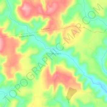 Topografische Karte Vila Mutum, Höhe, Relief