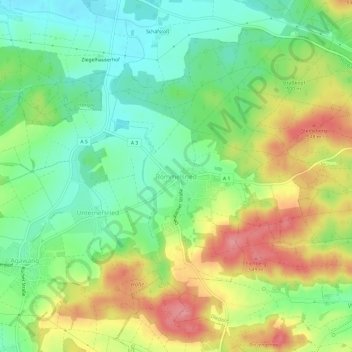 Topografische Karte Rommelsried, Höhe, Relief