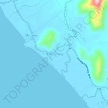 Topografische Karte Malatuneng, Höhe, Relief