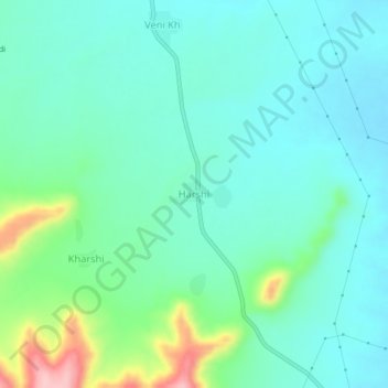 Topografische Karte Harshi, Höhe, Relief