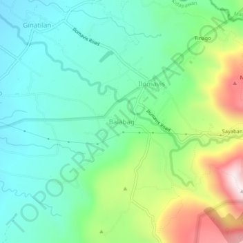 Topografische Karte Balabag, Höhe, Relief