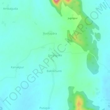 Topografische Karte Sargiguda, Höhe, Relief