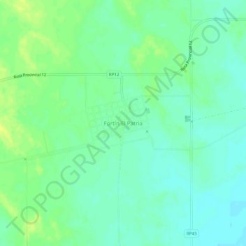 Topografische Karte Fortín El Patria, Höhe, Relief