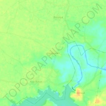 Topografische Karte Hargawan, Höhe, Relief