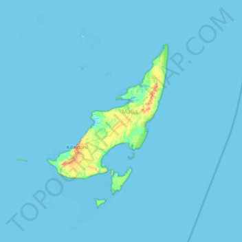 Topografische Karte Mafia Island, Höhe, Relief