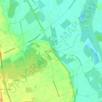 Topografische Karte Saint-Christophe, Höhe, Relief