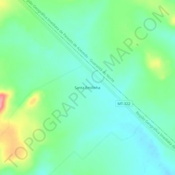 Topografische Karte Santa Emilinha, Höhe, Relief