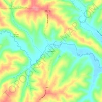 Topografische Karte Jonesdale, Höhe, Relief