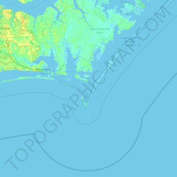 Topografische Karte Morgan Island, Höhe, Relief