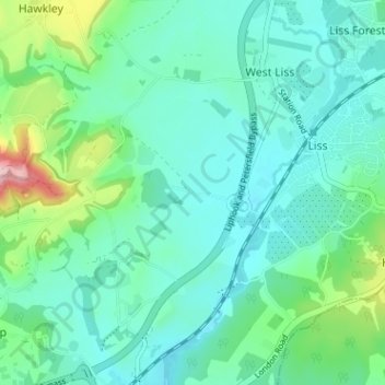 Topografische Karte Flexcombe, Höhe, Relief