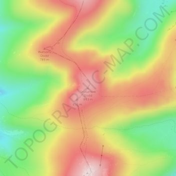 Topografische Karte Stybarrow Dodd, Höhe, Relief