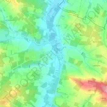 Topografische Karte La Tournepique, Höhe, Relief