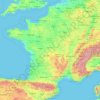 Topografische Karte Metropolitanes Frankreich, Höhe, Relief