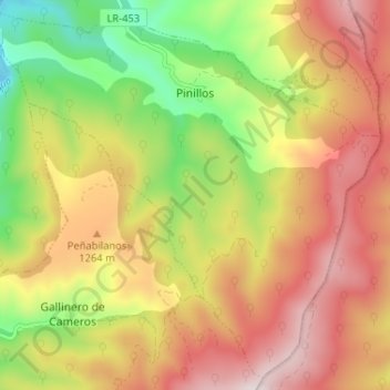 Topografische Karte Pinillos, Höhe, Relief