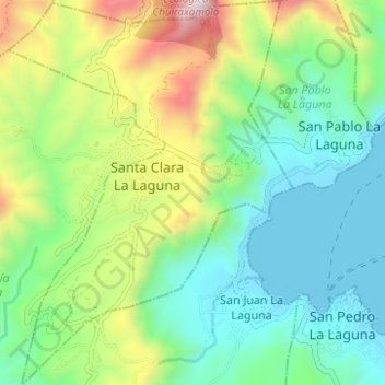 Topografische Karte Santa Clara La Laguna, Höhe, Relief