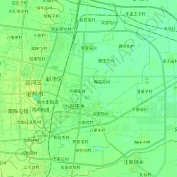 Topografische Karte 新华区, Höhe, Relief