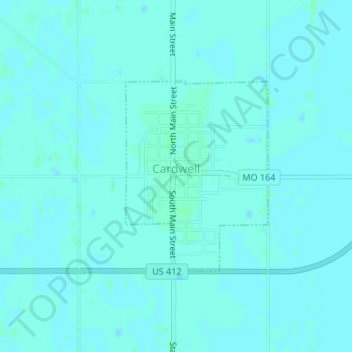 Topografische Karte Cardwell, Höhe, Relief