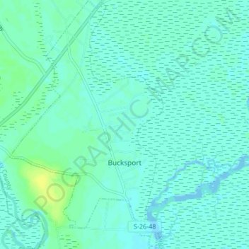 Topografische Karte Bucksport, Höhe, Relief