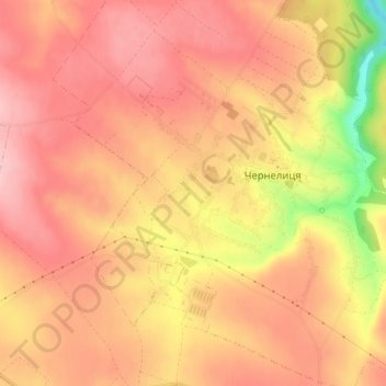Topografische Karte Chernelytsia, Höhe, Relief