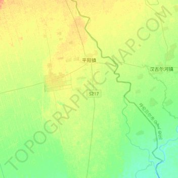 Topografische Karte 平阳镇, Höhe, Relief