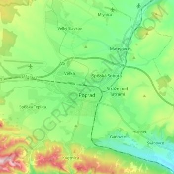 Topografische Karte Deutschendorf, Höhe, Relief
