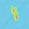 Topografische Karte Dominica, Höhe, Relief
