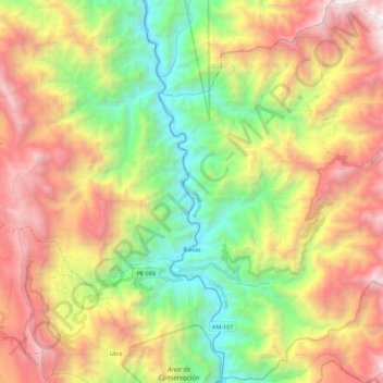 Topografische Karte Balsas, Höhe, Relief