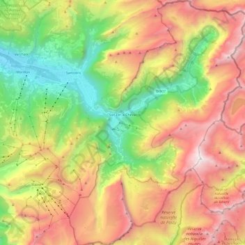Topografische Karte Sixt-Fer-à-Cheval, Höhe, Relief