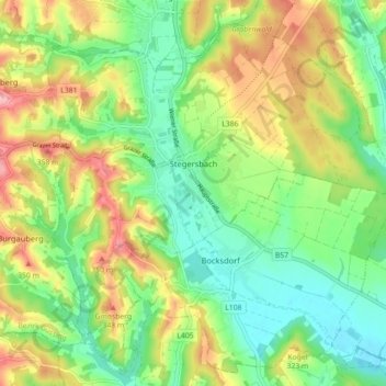 Topografische Karte Stegersbach, Höhe, Relief