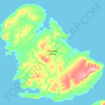 Topografische Karte Cameron Island, Höhe, Relief