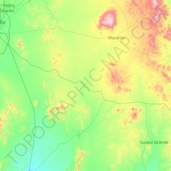 Topografische Karte La Colorada, Höhe, Relief