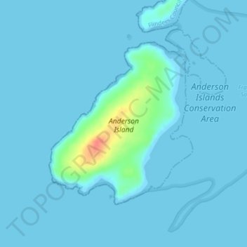 Topografische Karte Anderson Island, Höhe, Relief