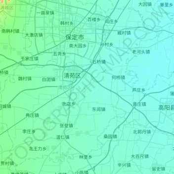 Topografische Karte 清苑区, Höhe, Relief