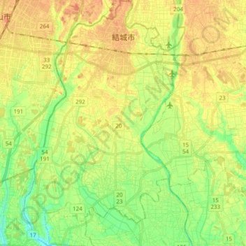 Topografische Karte Yuki, Höhe, Relief