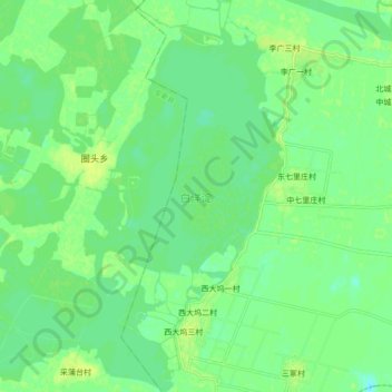Topografische Karte 白洋淀, Höhe, Relief