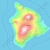Topografische Karte Hawaiʻi County, Höhe, Relief