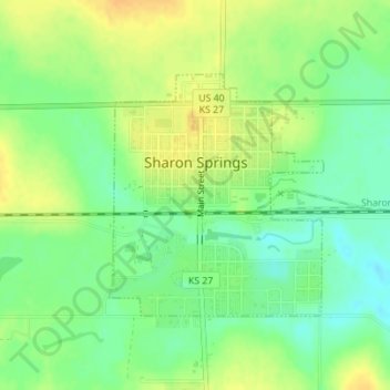 Topografische Karte Sharon Springs, Höhe, Relief