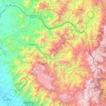 Topografische Karte Province of Ayabaca, Höhe, Relief