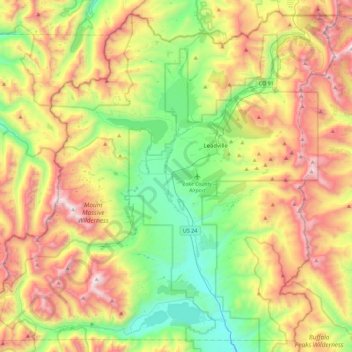 Topografische Karte Lake County, Höhe, Relief